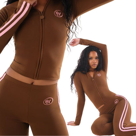 sculpt zip and flare two piece set