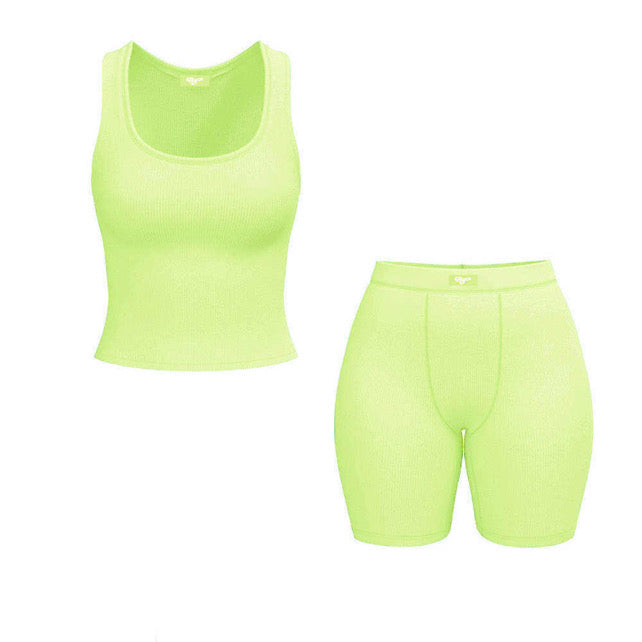 Shorts Ribbed Lounge Set