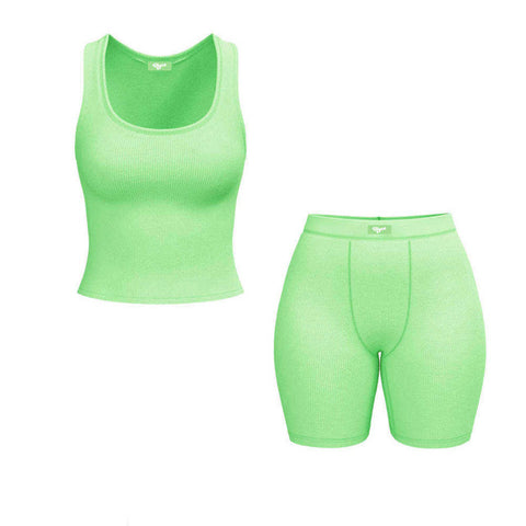 Shorts Ribbed Lounge Set