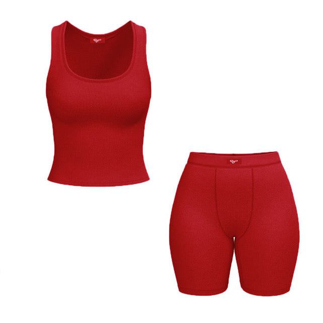 Shorts Ribbed Lounge Set