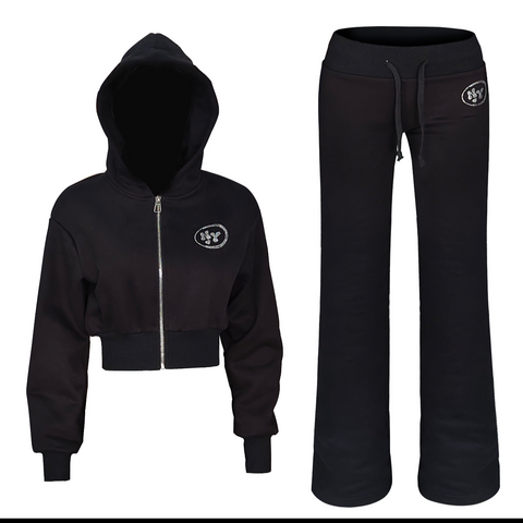 Niyce Bling Jogger Set Black